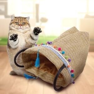 ALL FOR PAWS Cat Crinkle Sack Kitten Tunnel and Hideout Toys, Funny Interactive